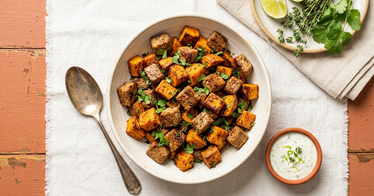 Air Fryer Caribbean Beef Sweet Potato Bites: Protein-Packed GLP-1 Treat