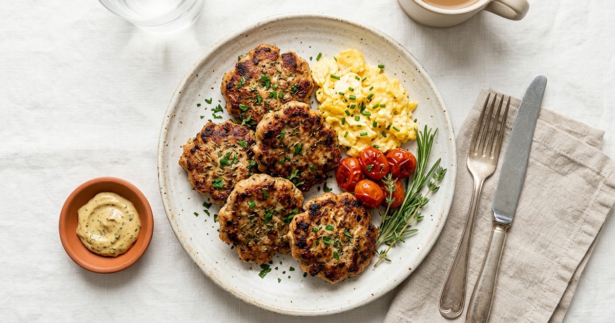 Air Fryer French Turkey Breakfast Patties with Herbes de Provence