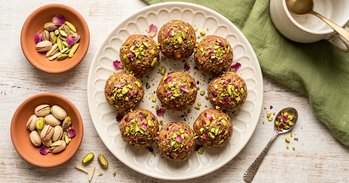 Air Fryer Indian Rose-Pistachio Pork Protein Ladoo