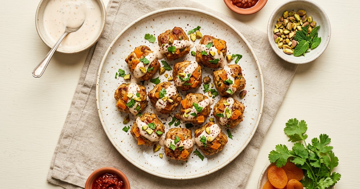 Air Fryer Moroccan Pork and Apricot Protein Bites