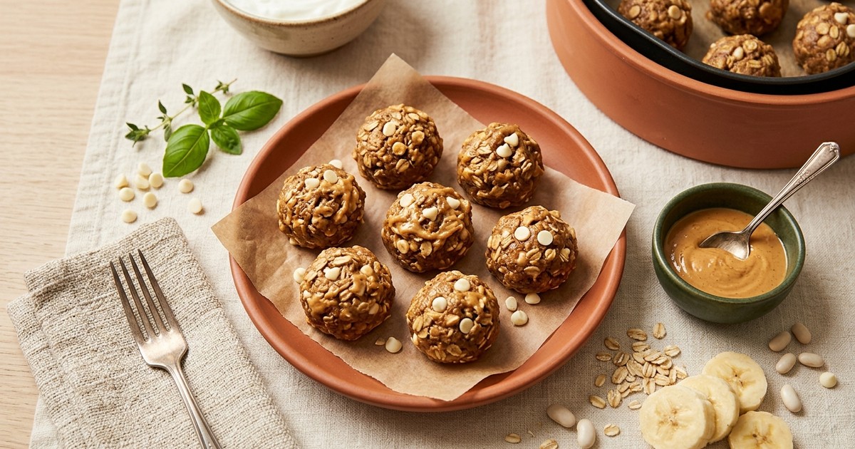 Air Fryer Peanut Butter Banana White Bean Protein Bites