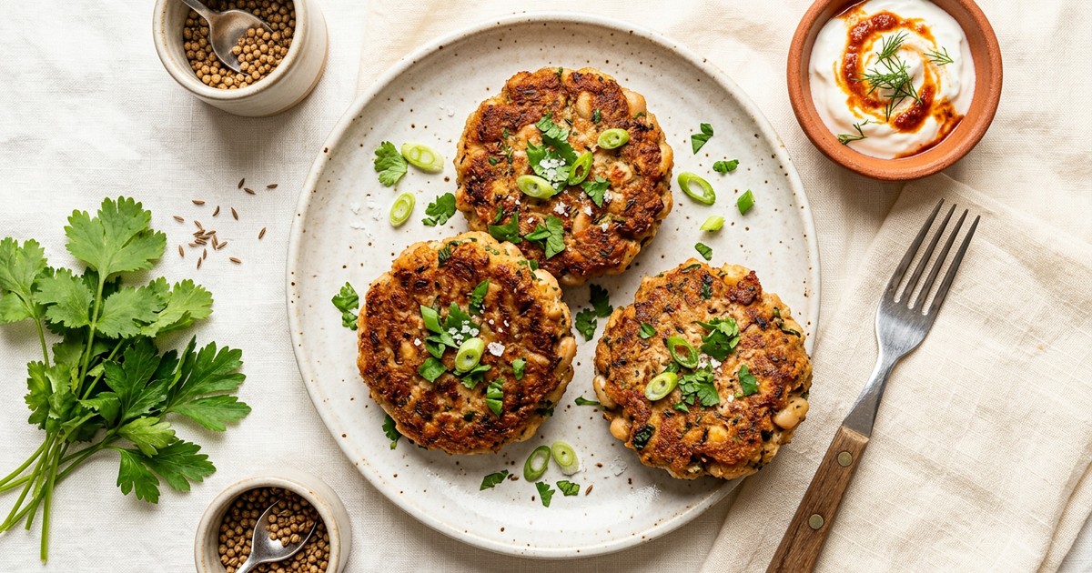 Air Fryer Tunisian Turkey and White Bean Breakfast Cakes