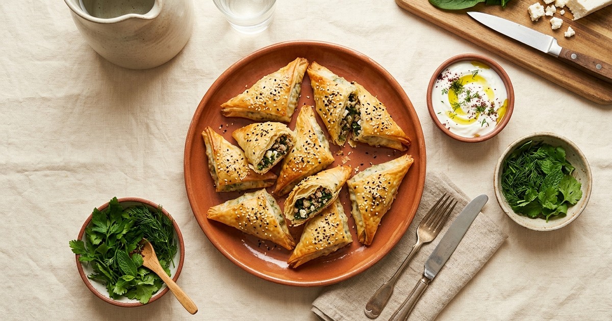 Air Fryer Turkish Turkey Börek Bites with Spinach and Feta