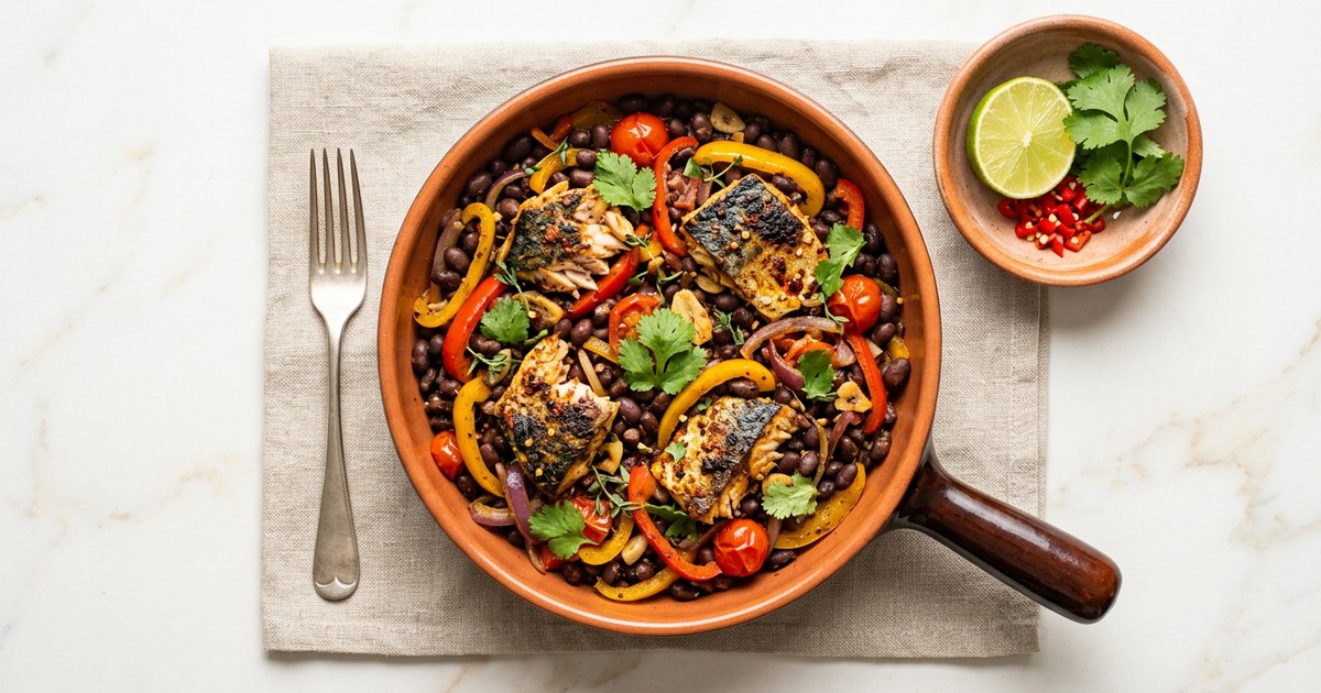 Caribbean Mackerel & Black Bean Skillet: One-Pan GLP-1 Dinner
