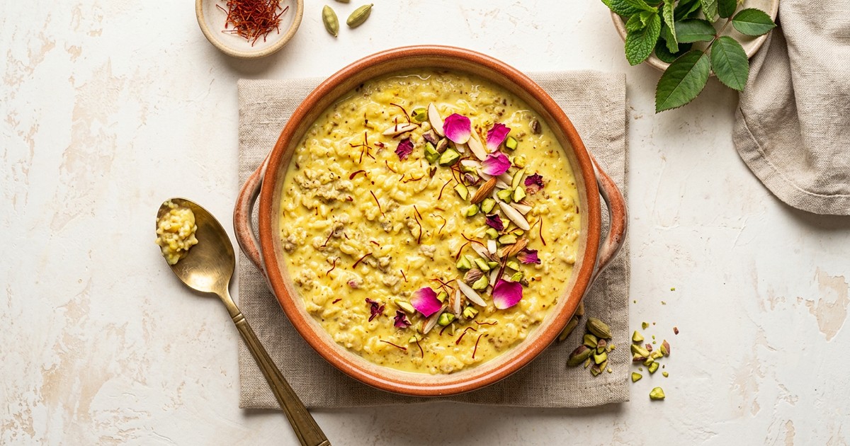 Indian Saffron-Cardamom Turkey Protein Phirni