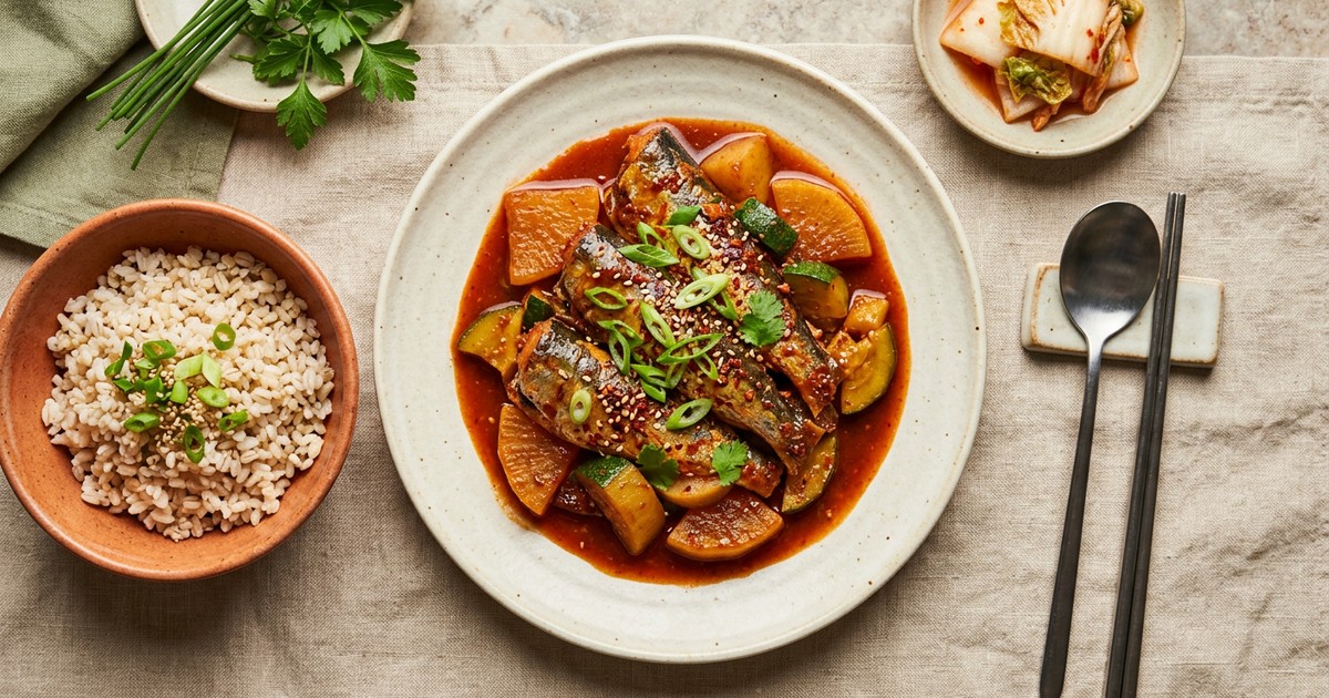 Korean Braised Sardines in Gochujang Sauce: High-Protein GLP-1 Lunch