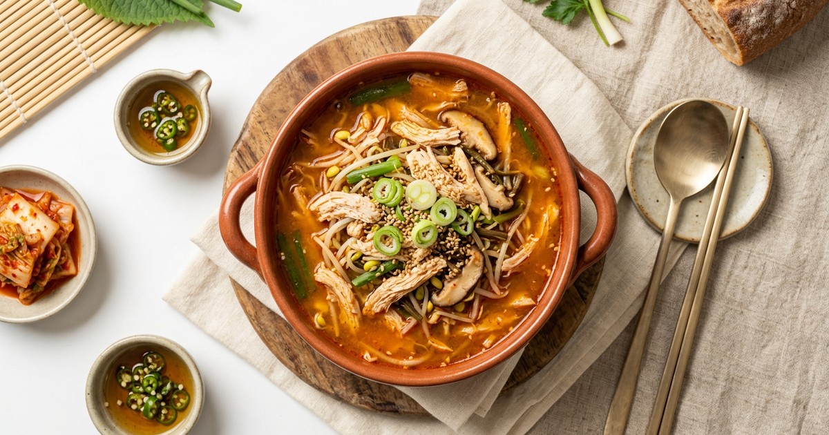 Korean Poached Chicken Dakgaejang: Warming GLP-1 Protein Soup
