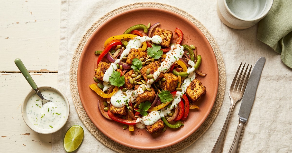 Stir-Fried Mexican Tofu Bites with Lime Crema: GLP-1 Protein Snack