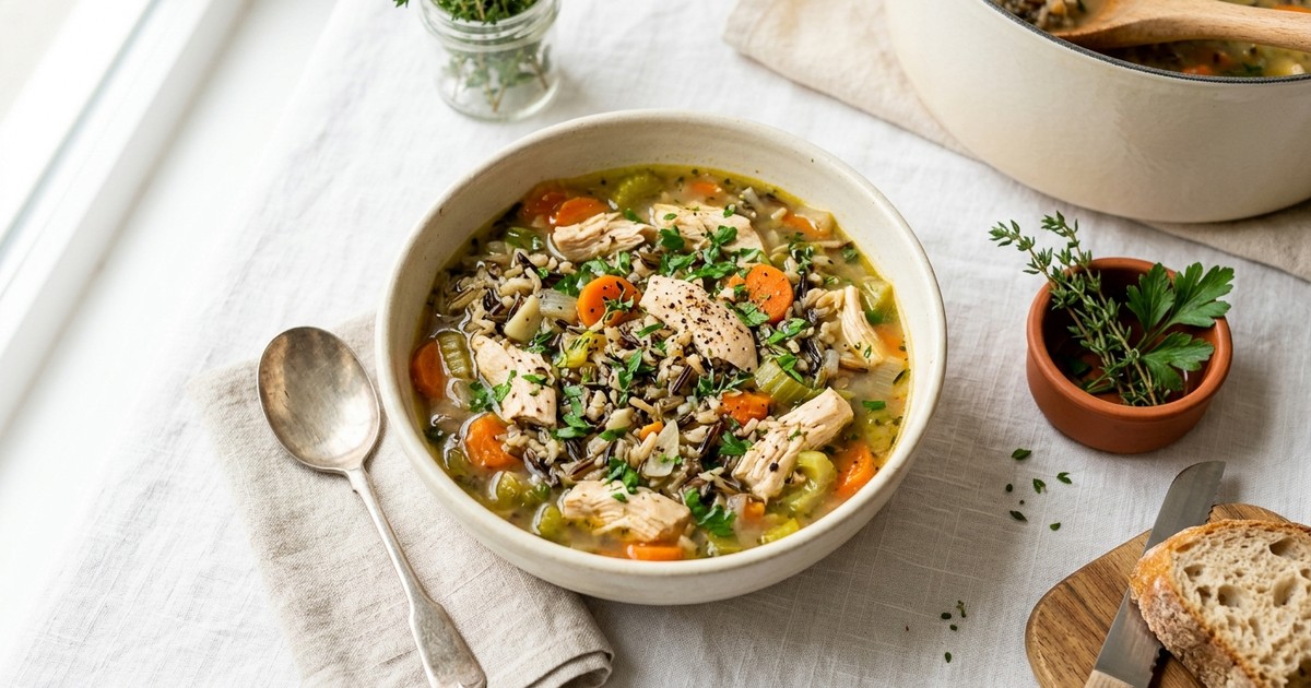 One-Pot American Chicken and Wild Rice Soup