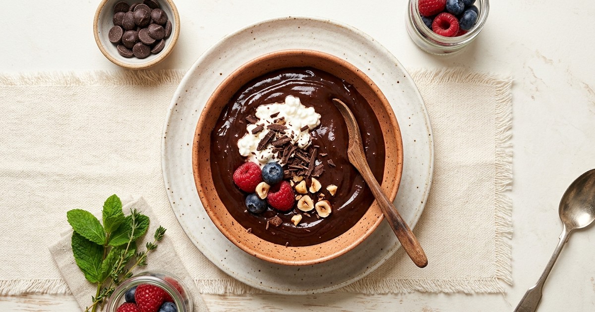 One-Pot American Dark Chocolate Egg Protein Pudding