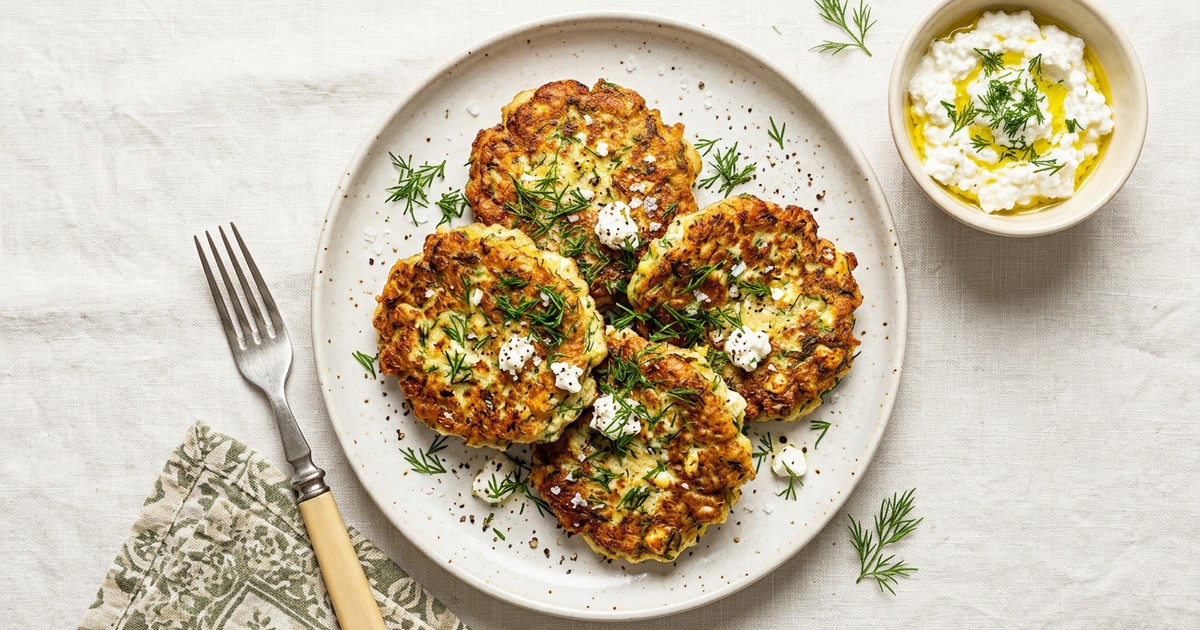 Polish Skillet Egg Patties with Dill and Cottage Cheese