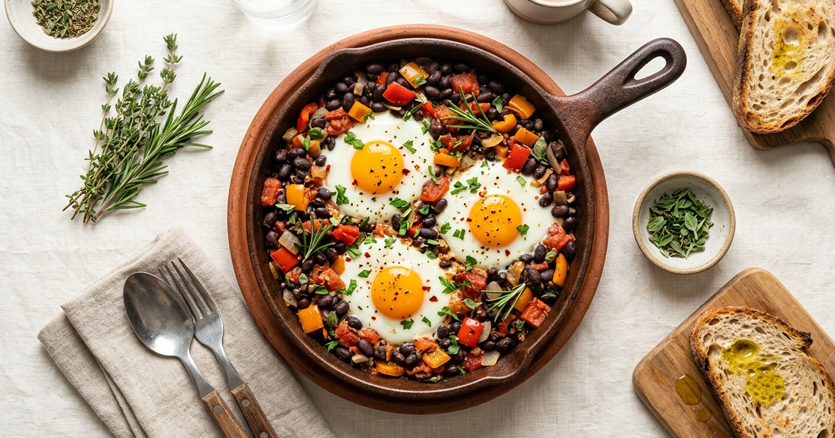 Provençal Black Bean and Egg Skillet: One-Pan French GLP-1 Breakfast