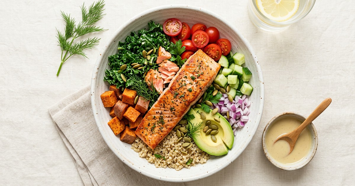 Salmon & Quinoa Power Bowl: Complete Protein Lunch for GLP-1