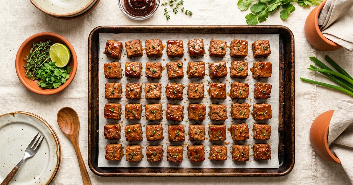 Sheet Pan Caribbean Beef and Guava Protein Bites