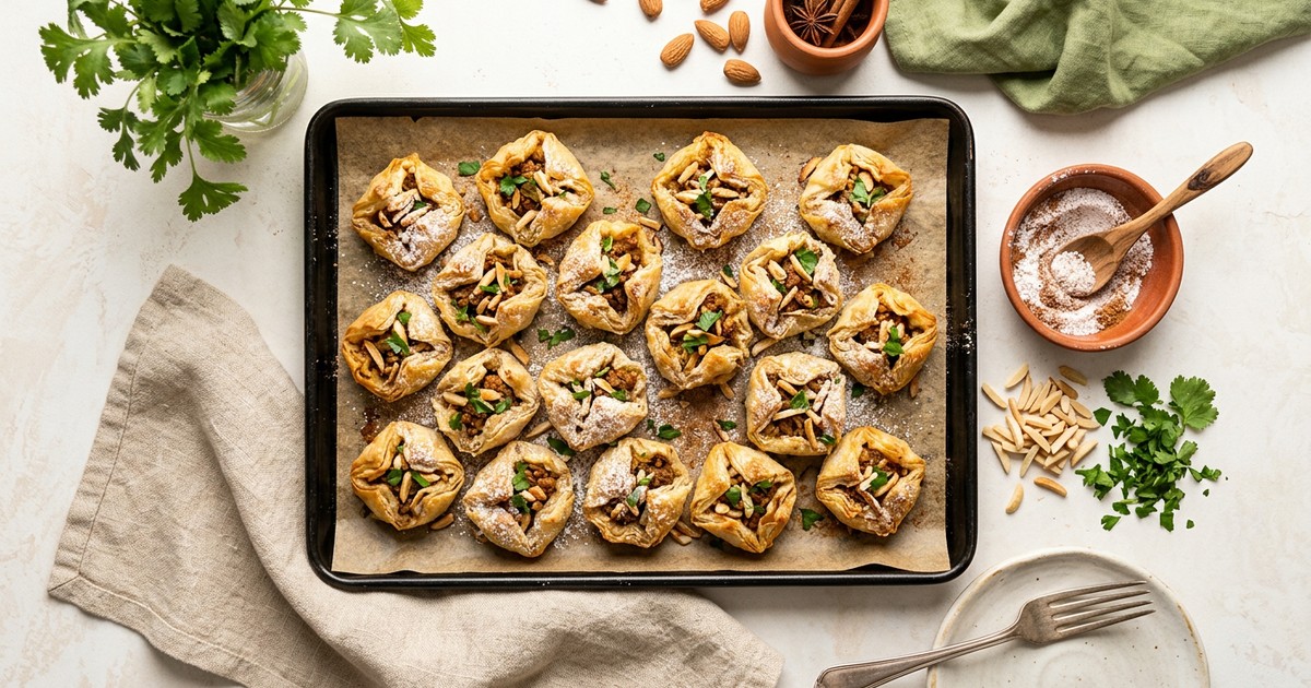 Sheet Pan Moroccan Pork and Almond Pastilla Bites