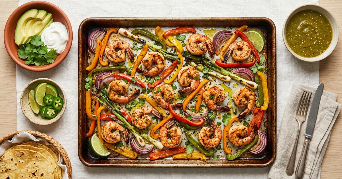 Sheet Pan Shrimp Fajitas: 20-Minute GLP-1 Dinner