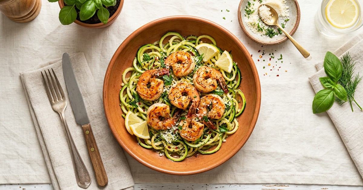 Shrimp & Zucchini Noodles: Low-Carb High-Protein GLP-1 Lunch