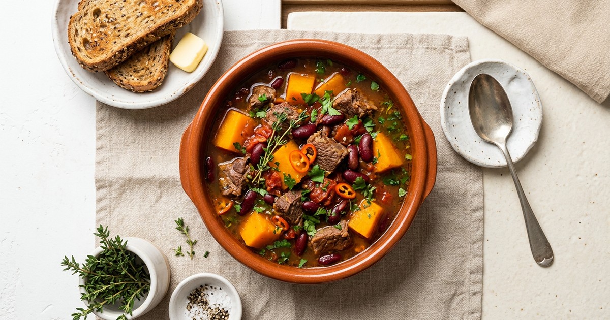 Slow Cooker Caribbean Beef and Pumpkin Breakfast Stew