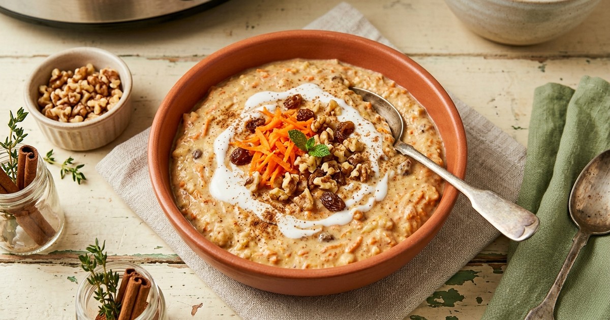 Slow Cooker Carrot Cake Chickpea Pudding: High-Protein GLP-1 Sweet