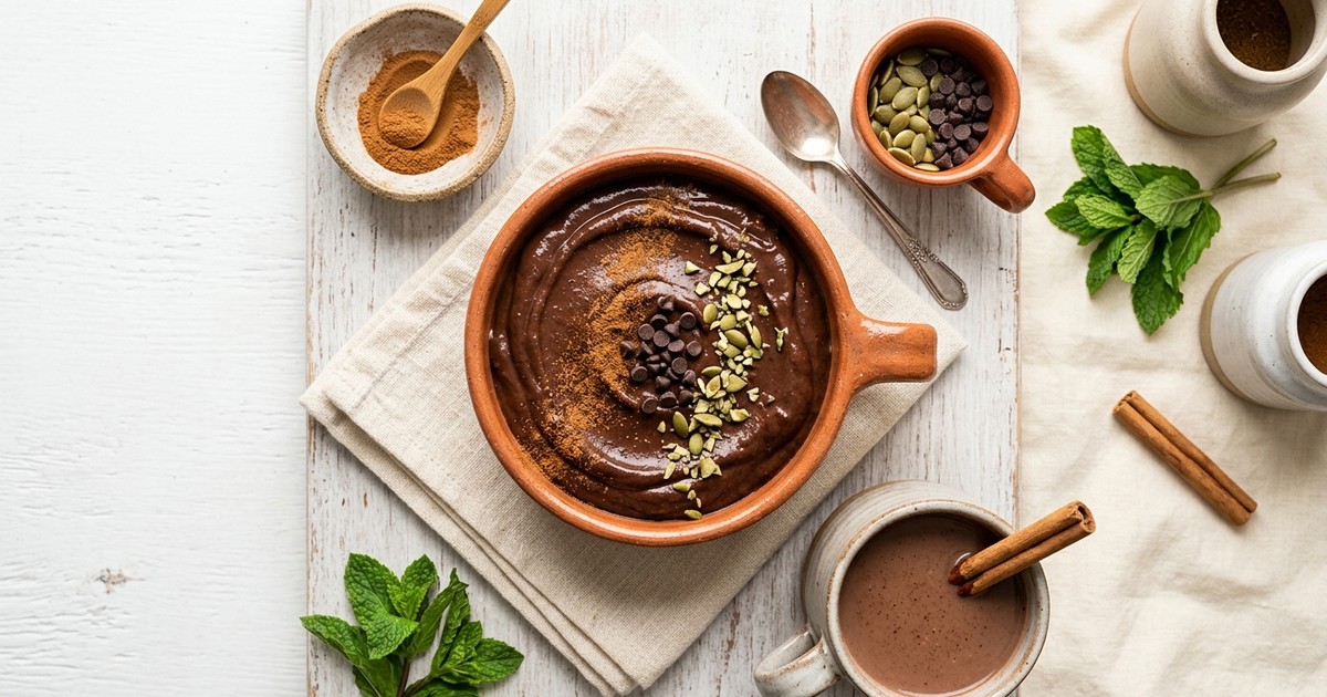 Slow Cooker Champurrado Chickpea Protein Pudding