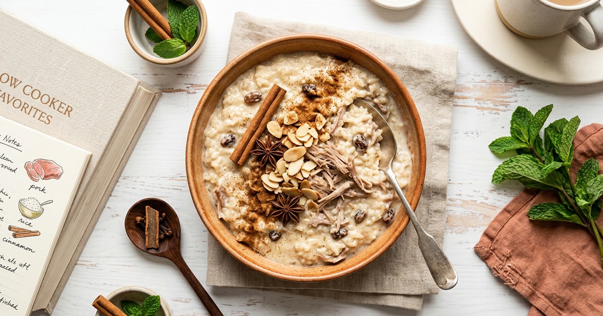 Slow Cooker Mexican Arroz con Leche with Pork Protein