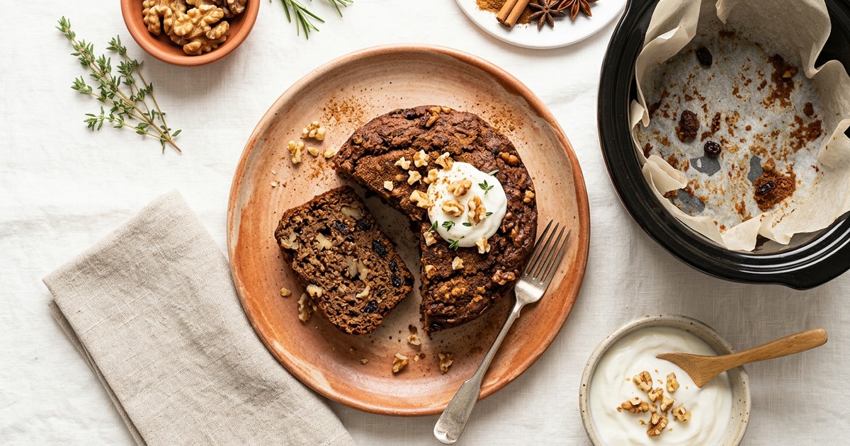 Slow Cooker Moroccan Pork and Walnut Cinnamon Protein Cake