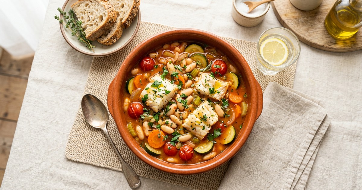Slow Cooker Provençal Cod Stew with White Beans: GLP-1 Dinner
