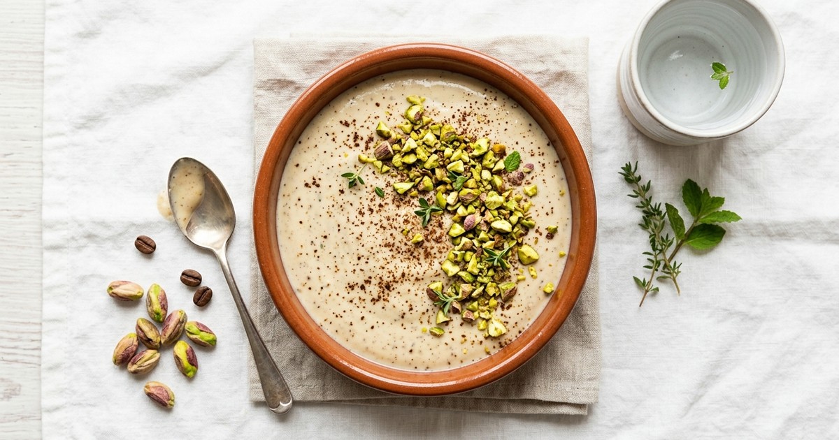 Slow Cooker Sicilian Espresso Ricotta Custard with Pistachios