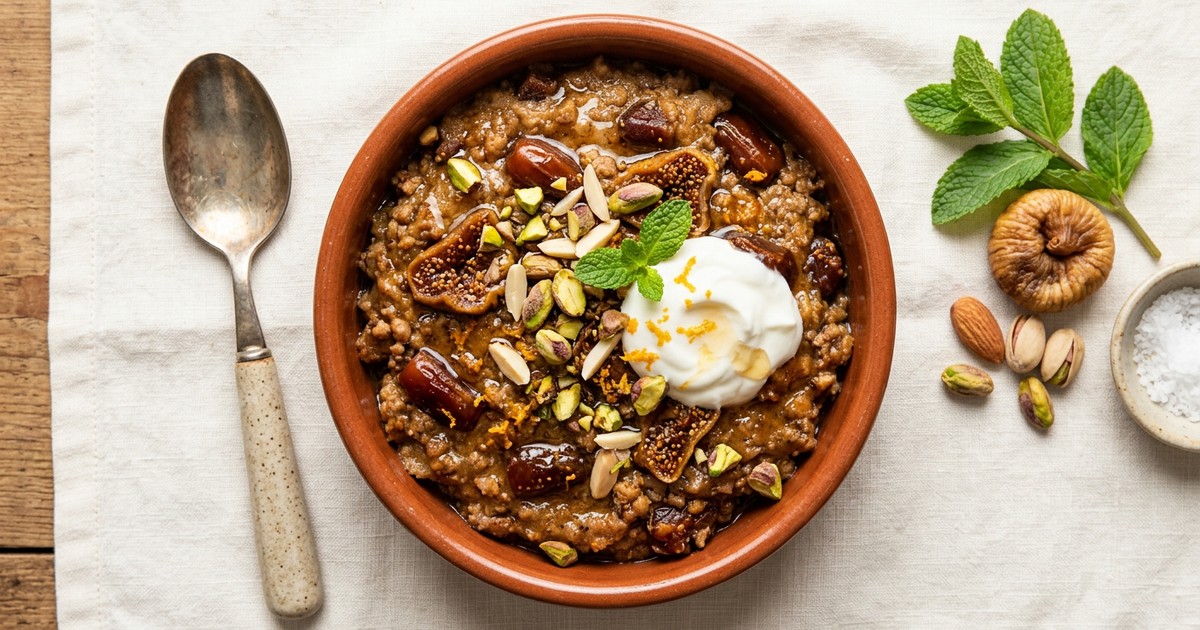 Slow Cooker Tunisian Fig and Pork Protein Pudding