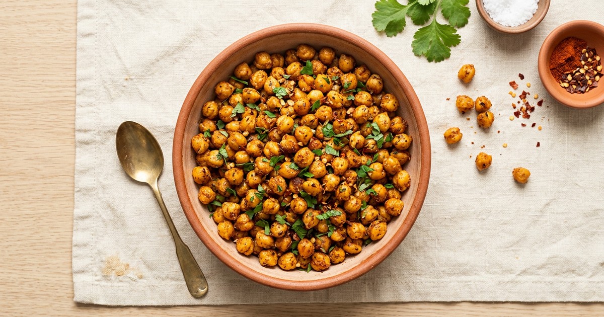 Spicy Roasted Chickpeas: High-Fiber Crunchy GLP-1 Snack