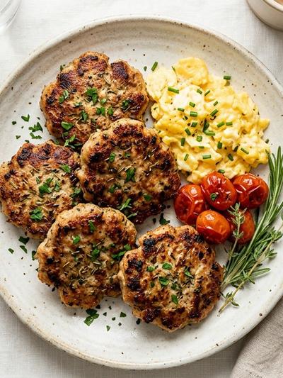 Air Fryer French Turkey Breakfast Patties with Herbes de Provence
