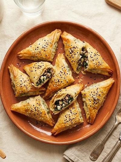 Air Fryer Turkish Turkey Börek Bites with Spinach and Feta