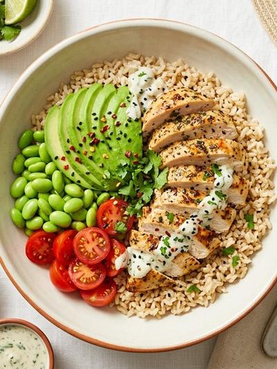 Chicken & Avocado Rice Bowl: Balanced Macro Lunch for GLP-1