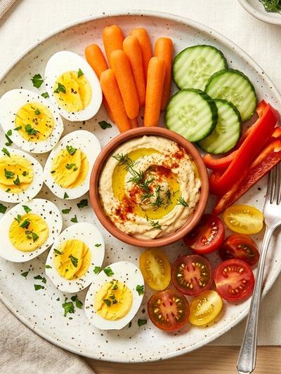 Hard-Boiled Egg & Veggie Platter: Portable Protein for GLP-1