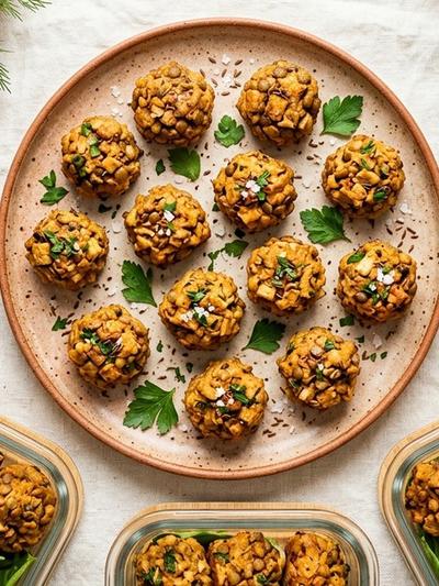 Hungarian Smoked Paprika Tempeh and Lentil Protein Bites