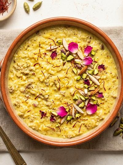 Indian Saffron-Cardamom Turkey Protein Phirni