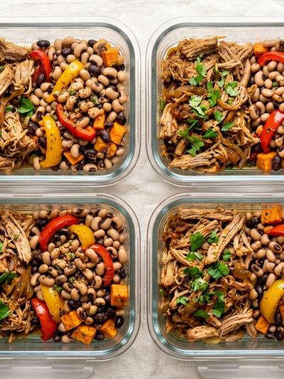 Meal Prep Caribbean Pork and Black-Eyed Pea Breakfast Bowls