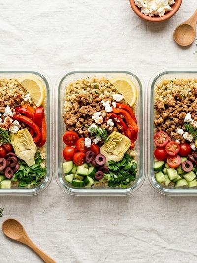 Meal Prep Mediterranean Turkey and Artichoke Bulgur Bowls