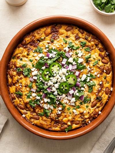 Meal Prep Mexican Guajillo Egg Cazuela with Pinto Beans
