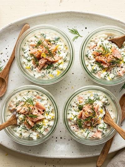 Nordic Smoked Trout and Cottage Cheese Protein Pots