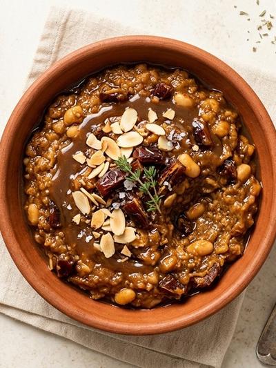 One-Pot British Sticky Date and White Bean Protein Pudding