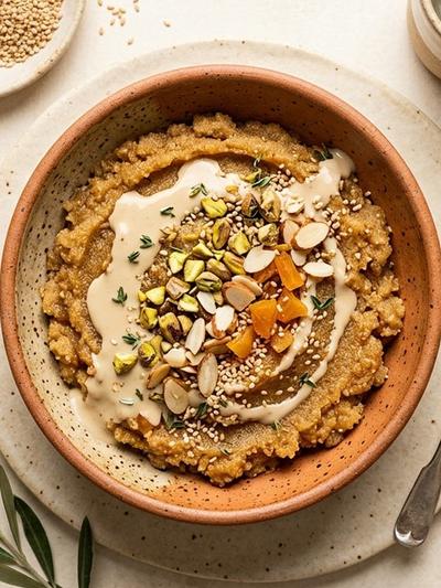 One-Pot Mediterranean Tahini Semolina Halva: High-Protein GLP-1 Sweet