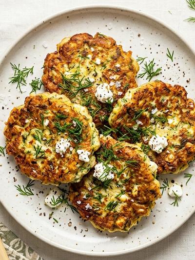 Polish Skillet Egg Patties with Dill and Cottage Cheese