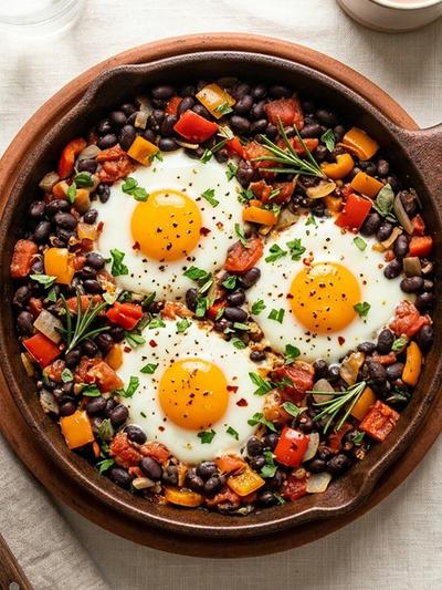 Provençal Black Bean and Egg Skillet: One-Pan French GLP-1 Breakfast