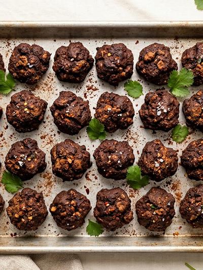 Sheet Pan Mexican Chocolate Turkey Protein Bites