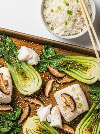 Sheet Pan Miso-Braised Cod with Bok Choy: Japanese GLP-1 Dinner