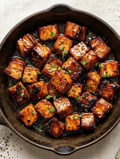 Skillet American Pork Burnt Ends with Smoky Yogurt Ranch