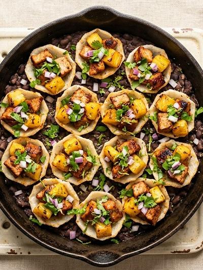 Skillet Mexican Al Pastor Pork Bites in Crisp Jicama Cups