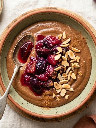 Slow Cooker Austrian Cinnamon-Plum Tofu Protein Pudding