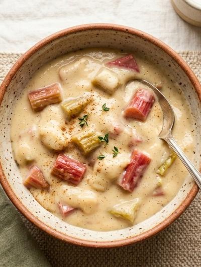 Slow Cooker British Rhubarb Custard Protein Pudding